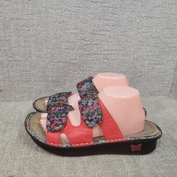 Alegria PG Lite Womens Size 42 Slide Leather Floral Wedge Sandals - Picture 5 of 11